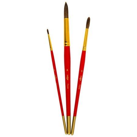 Набор кистей ГАММА "Классические" 3 шт пони, круглые №2, 5, 8, блистер, европодвес RE-280618.09.03