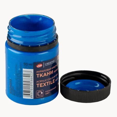 Краска акриловая по ткани DECOLA перламутровая, банка 50 мл, 513 Голубая NP-5228513