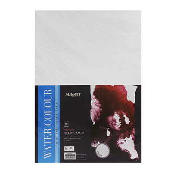 Блок бумаги для акварели MayArt 300 г/м2 A3 420 x 297 мм 10 л, 100% целлюлоза, Торшон MA00217