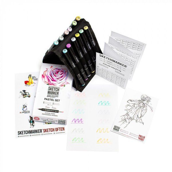 Набор маркеров SKETCHMARKER Brush Pastel 12 шт MPSMB-12PAST