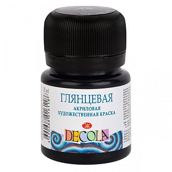 Краска акриловая DECOLA глянцевая, банка 20 мл, 810 Черная NP-2926810