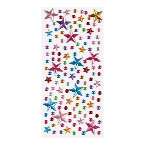 Наклейки акриловые MESHU "Shiny stars", 25*10см, стразы, 137 наклеек, инд. уп., европодвес RE-MS_46775