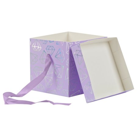 Коробка складная подарочная MESHU "Crystals", (15*15*15см), с лентой, отд.фольгой RE-MS_54182