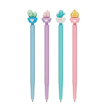 Ручка шариковая автоматическая MESHU "Lovely Cactus" синяя, 0.7 мм, корпус ассорти, с топпером RE-MS_02811