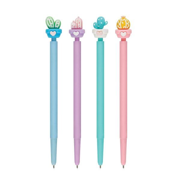 Ручка шариковая автоматическая MESHU "Lovely Cactus" синяя, 0.7 мм, корпус ассорти, с топпером RE-MS_02811