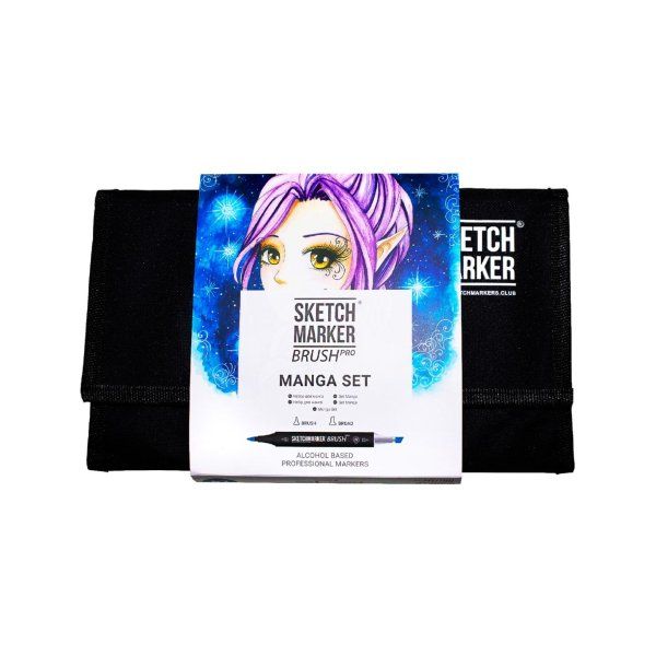 Набор маркеров SKETCHMARKER Brush Manga set 24 шт Манга + сумка органайзер MPSMB-24MANG