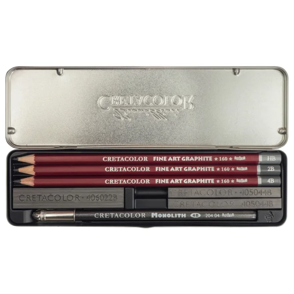 Набор для графики CRETACOLOR Graphite Pocket Set 9 предметов, мет.пенал CR16029