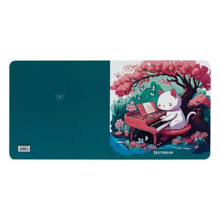 Записная книжка 170 x 170 мм 40л. MESHU "Cat`s symphonie" 80 г/м2 на скрепке, soft-touch, без линовки RE-MS_53365