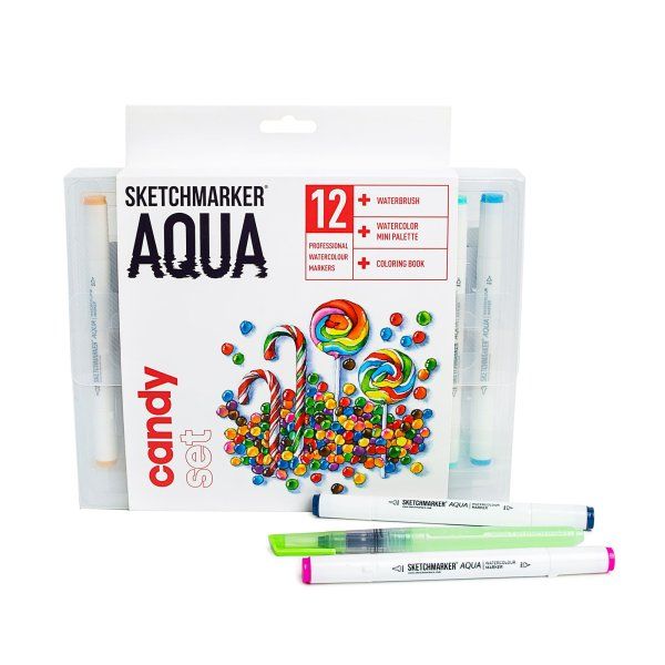 Набор акварельных маркеров SKETCHMARKER Aqua Candy Set 12 цв MPSMA-12CAND