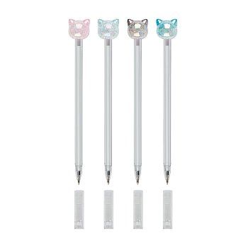 Ручка шариковая MESHU "Crystal Kitten" синяя, 0.7 мм, корпус ассорти, с топпером RE-MS_02934