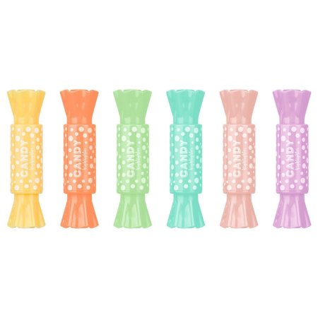 Набор текстовыделителей двусторонних MESHU "Candy" 6 цв 2/4 мм, пастельные цвета, ПВХ бокс с европодвесом RE-MS_55399