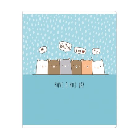 Тетрадь 48л. A5 клетка MESHU "Beary Beary" матовая ламинация, выборочный УФ-лак RE-MS_43098