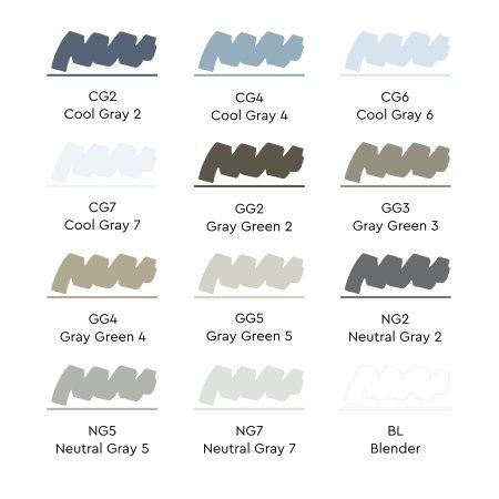 Набор маркеров SKETCHMARKER Gray 12 шт Серые оттенки + сумка органайзер MP12gray