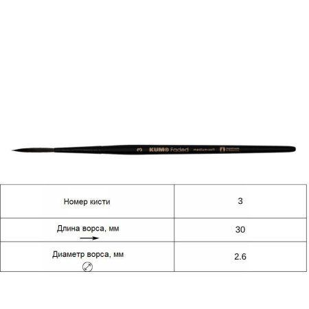 Кисть риггер KUM Faded Rigger синтетика №3 KUM-5152119