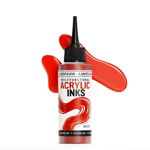 Чернила акриловые Kamenskaya Ink 100 мл W1115 Ярко-красный K-00-00000816