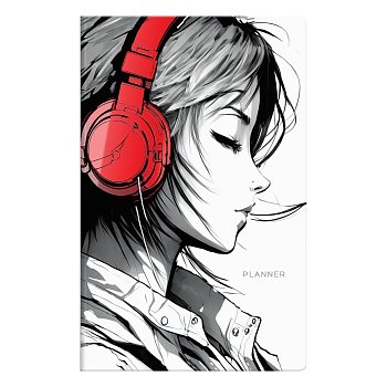 Планер недатированный 32л. 135 x 210 мм MESHU "Black and white" на скобе, мат.лам, выб.лак RE-MS_53285