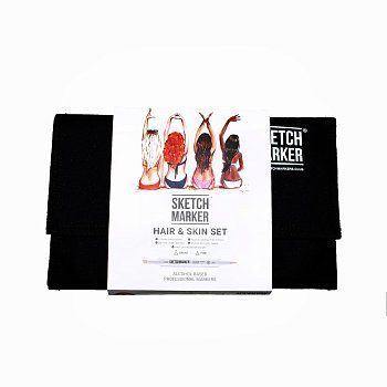 Набор маркеров SKETCHMARKER Hair&Skin Set 24 шт оттенки кожи + сумка органайзер MP24skin