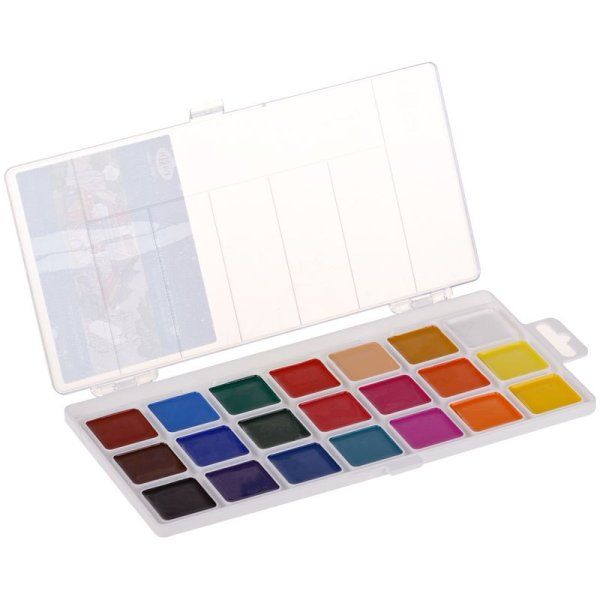 Акварель ГАММА "Классическая" медовая 21 цв, без кисти, пластик. упаковка RE-1009197