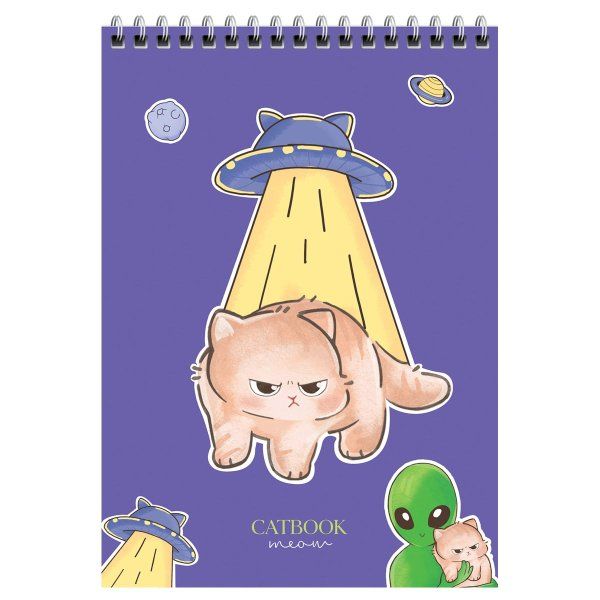 Блокнот А5 60л. MESHU "Cat Book" на гребне, пластиковая обложка RE-MS_52335