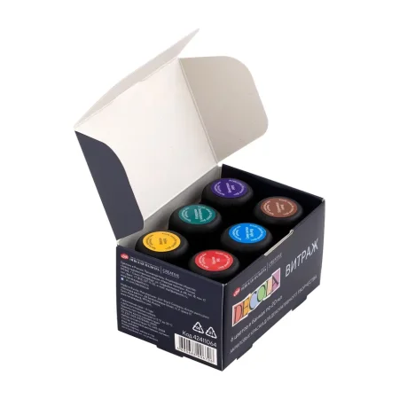 Набор акриловых красок для витража DECOLA 6 шт х 20 мл, картон NP-42411064