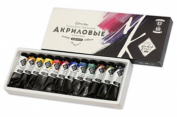 Набор акриловых красок МАСТЕР-КЛАСС 12 шт х 18 мл, картон NP-12341417