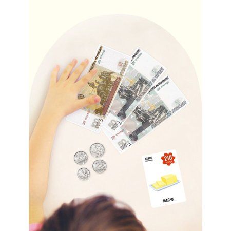 Настольная игра ТРИ СОВЫ "Я играю в магазин" ценники, монеты, купюры, пластиковые карты в картонной коробке RE-НИ_45183