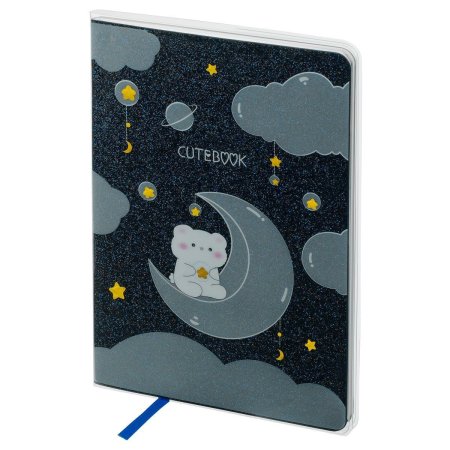 Записная книжка А5 80л. MESHU "Cutestar" ЛАЙТ, кожзам, съемная пластиковая обложка с дизайном, пантон, белила, блок в линию RE-MS_53503