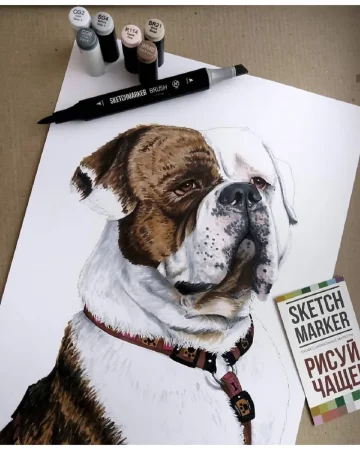 Маркер SKETCHMARKER Brush двухсторонний на спирт.основе B100 Королевский синий MPSMB-B100