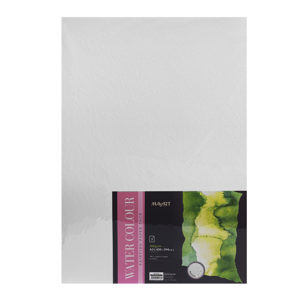 Блок бумаги для акварели MayArt 300 г/м2 A2 594 x 420 мм 5 л, 100% хлопок, Торшон MA00136