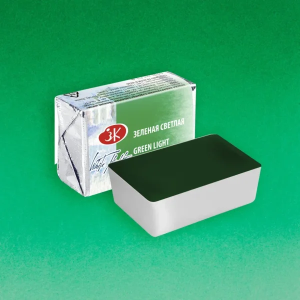 Акварель БЕЛЫЕ НОЧИ кювета 2.5 мл, 717 Зеленая светлая NP-1911717