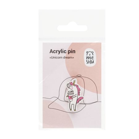 Значок акриловый MESHU "Unicorn dream" 2.2 x 3.7 см, прямая УФ-печать RE-MS_47430