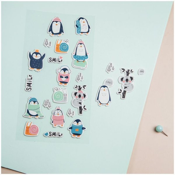 Наклейки объемные MESHU "Cute friends" 10 x 19 см RE-MS_36957