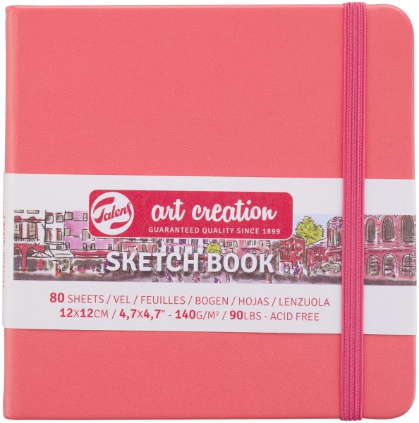 Блокнот для зарисовок ART CREATION 140 г/м2 12 x 12 см 80 л, твердая обложка, коралловая MP9314314M