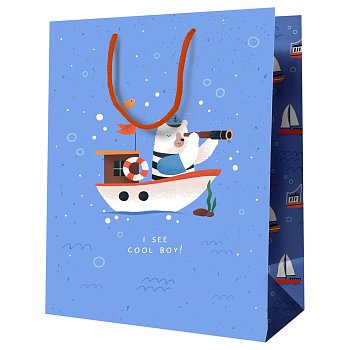 Пакет подарочный 26*32*12см MESHU "I see cool boy", ламинированный RE-MS_52163