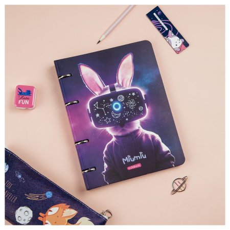 Тетрадь на кольцах 100л. A5 MESHU "Miumiu" картон, матовая ламинация, тиснение фольгой RE-MS_50669