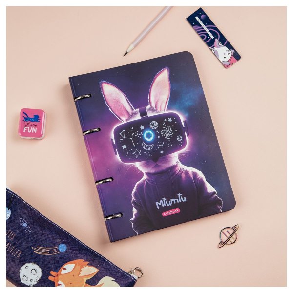 Тетрадь на кольцах 100л. A5 MESHU "Miumiu" картон, матовая ламинация, тиснение фольгой RE-MS_50669