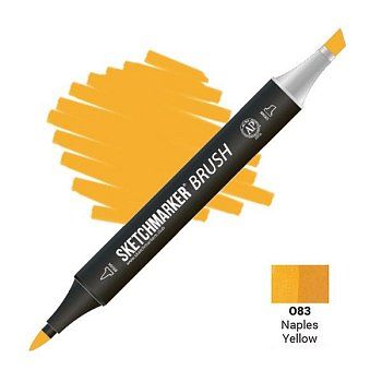 Маркер SKETCHMARKER Brush двухсторонний на спирт.основе O83 Желтый Неаполь MPSMB-O83