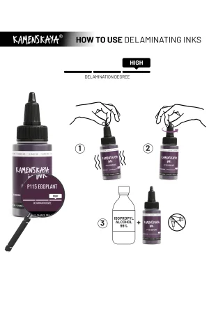 Чернила спиртовые (алкогольные) Kamenskaya Ink расслаивающиеся 40 мл P-115 Баклажан K-00-00000498