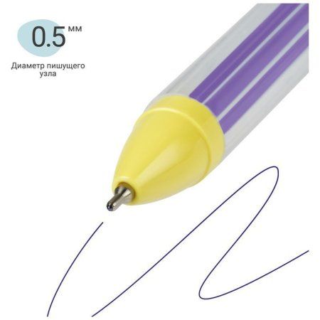 Ручка шариковая автоматическая MESHU "Sweets" синяя, 0.5 мм, грип, корпус ассорти RE-MS_60980