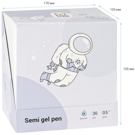 Ручка гелевая стираемая MESHU "Space Heroes" синяя, 0.5 мм, корпус ассорти, с топпером RE-MS_60997