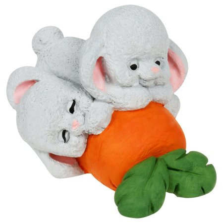 Набор для росписи из гипса ТРИ СОВЫ "Зайки на морковке" 6.5 x 9.5 см, краски, кисть RE-НР_47811