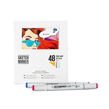 Набор маркеров SKETCHMARKER Pop Art style 48 шт поп арт пластик.бокс MPSM-48POPART