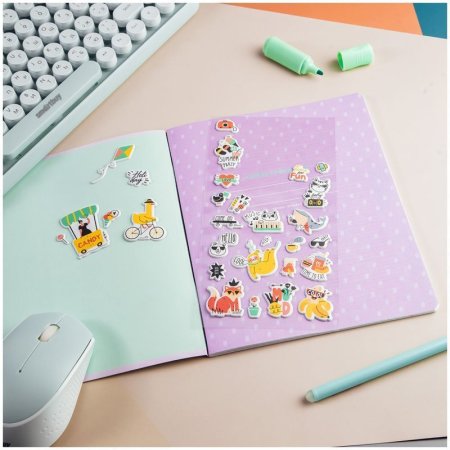 Наклейки объемные MESHU "Summer party", 10*24см, 29 наклеек, инд. уп., европодвес RE-MS_37566