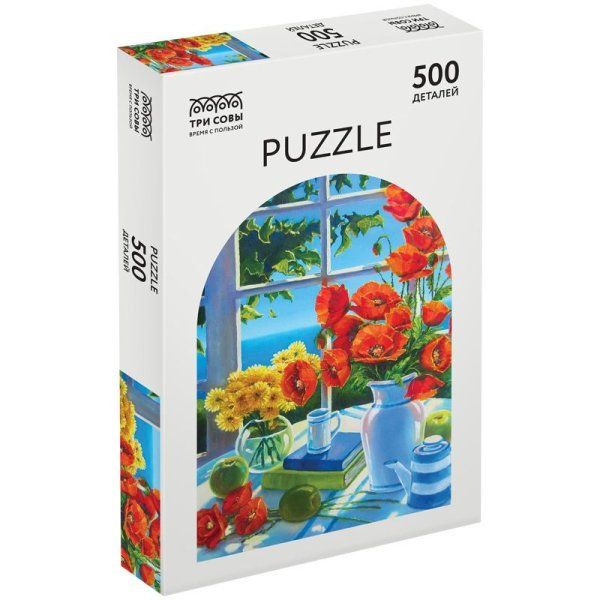 Пазл ТРИ СОВЫ 500 "Маки на окне" RE-ПК500_48357