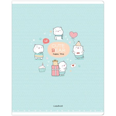 Тетрадь 48л. A5 клетка MESHU "Happy time" матовая ламинация, выборочный УФ-лак RE-MS_43126