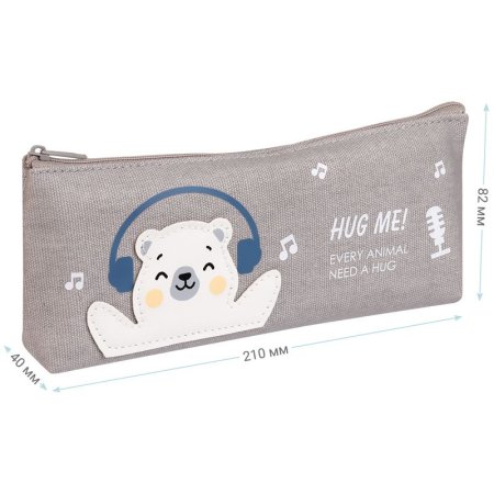 Пенал мягкий MESHU "Happy bear" 210 x 82 x 40 мм, канвас RE-MS_42799