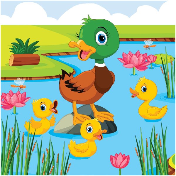 Пазл ТРИ СОВЫ 16 maxi "Утята в пруду" RE-ПК16М_54498