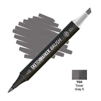 Маркер SKETCHMARKER Brush двухсторонний на спирт.основе TG5 Тонированный серый 5 MPSMB-TG5