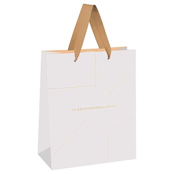 Пакет подарочный 26*32*12см MESHU "Monocolor. White", отд. фольгой, матовая ламинация RE-MS_51977