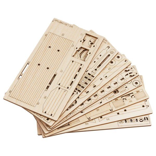 Конструктор деревянный ТРИ СОВЫ "Тягач с прицепом" 25 x 5.8 x 6.7 см, 190 деталей, картонная коробка RE-ДКНС019